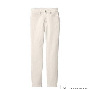 MUJI High-rise slim skinny ivory white organic jeans 24 27x30